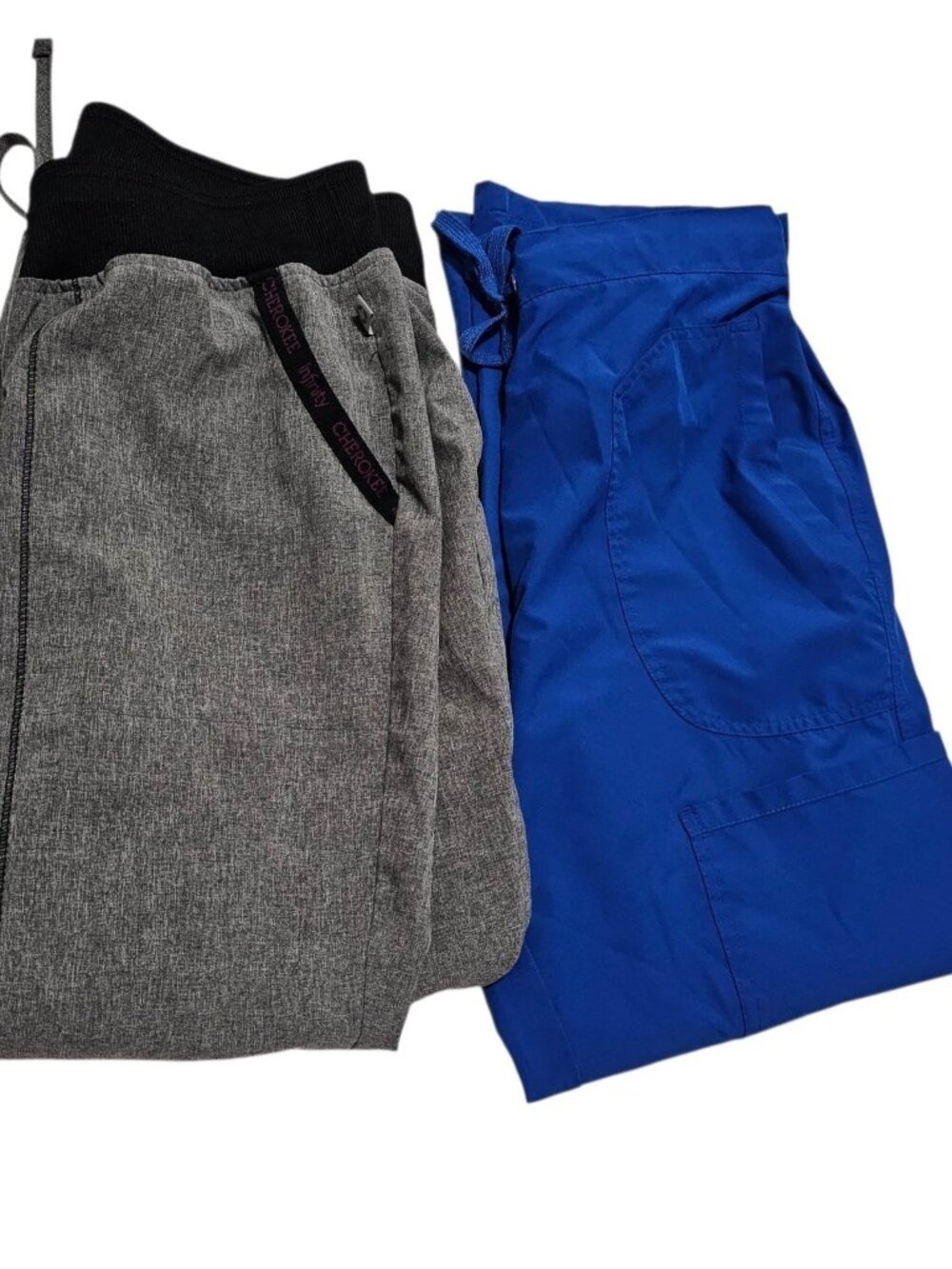 Bundle Scrub Pants PM Petite Gray Cherokee Infinity Blue Cytron Silk